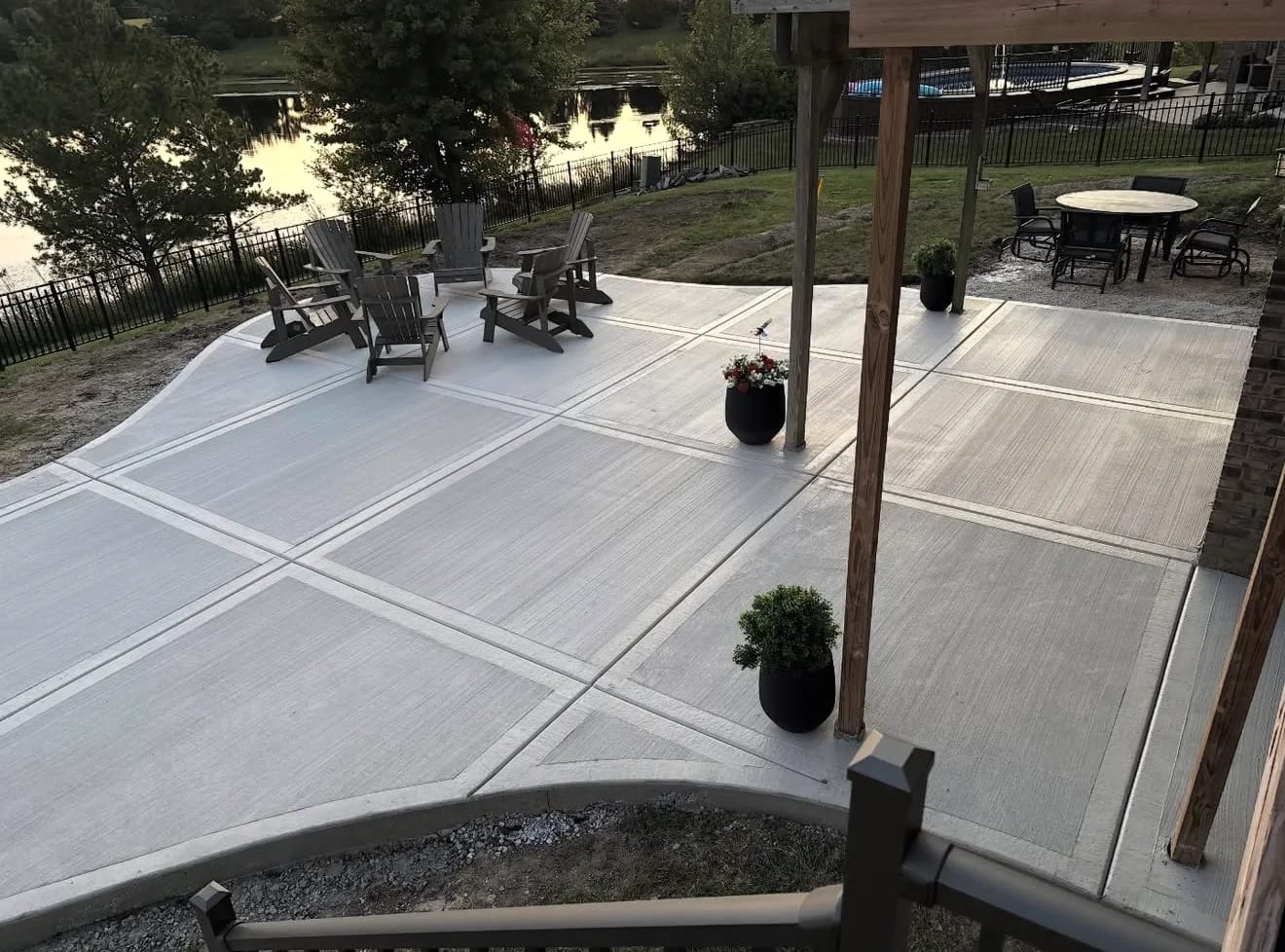 Stamped concrete patio and concrete outdoor living space by MPS Concrete & Design